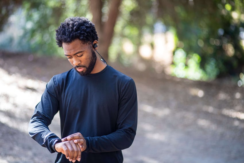 A young black man working out