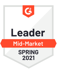 G2 Leader Mid-Market Spring 2021 Award