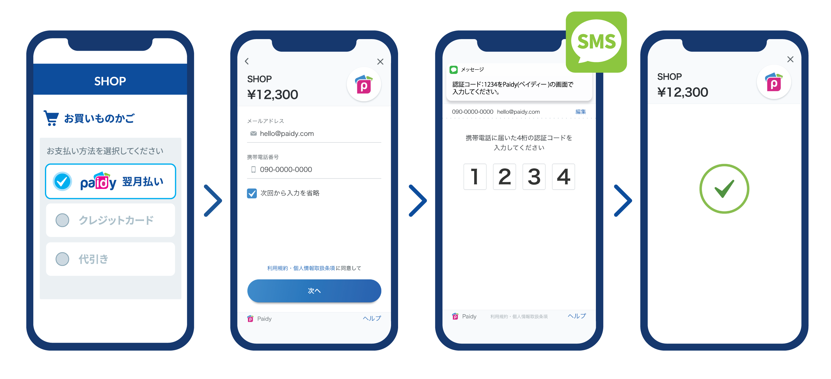 Captura de pantalla de la aplicación Paidy en teléfono